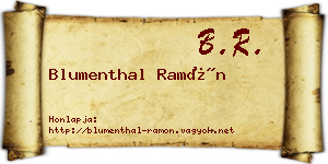 Blumenthal Ramón névjegykártya